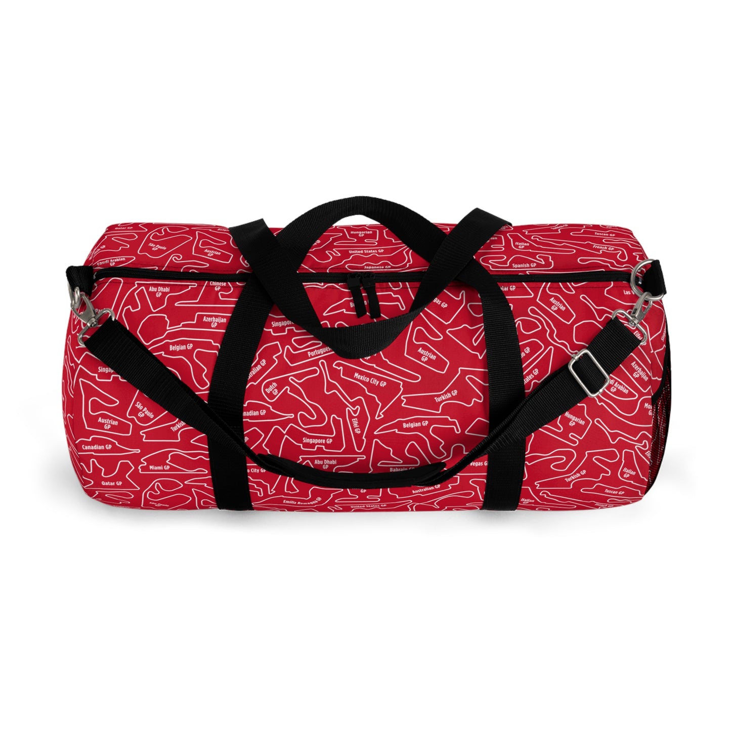 Long Island Sports Cars F1 Racetrack Vibrant Red Travel Duffel Bag