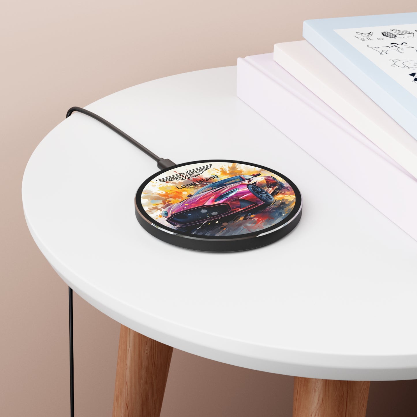 Aston Martin Long island DBS Superleggera inspired  Wireless Charger - Fast Charging Pad