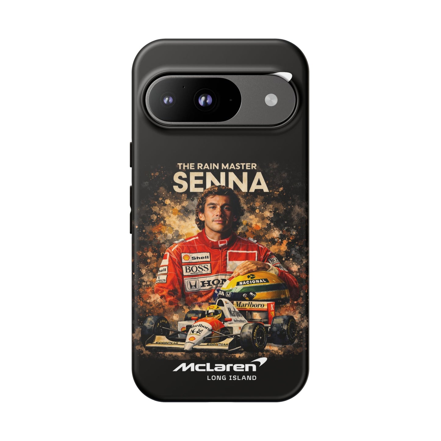 McLaren Long Island “The Rain Master” Ayrton Senna Inspired Impact-Resistant Phone Case | Durable Protection for Car Enthusiasts