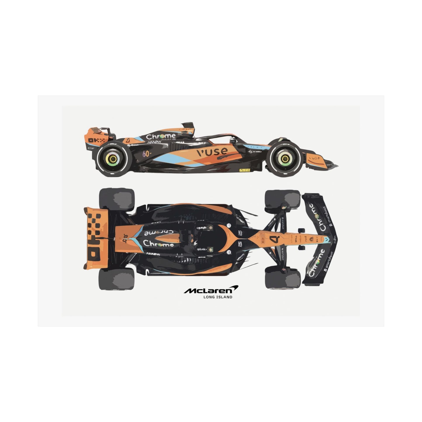 McLaren Long Island Formula 1 inspired Satin Poster