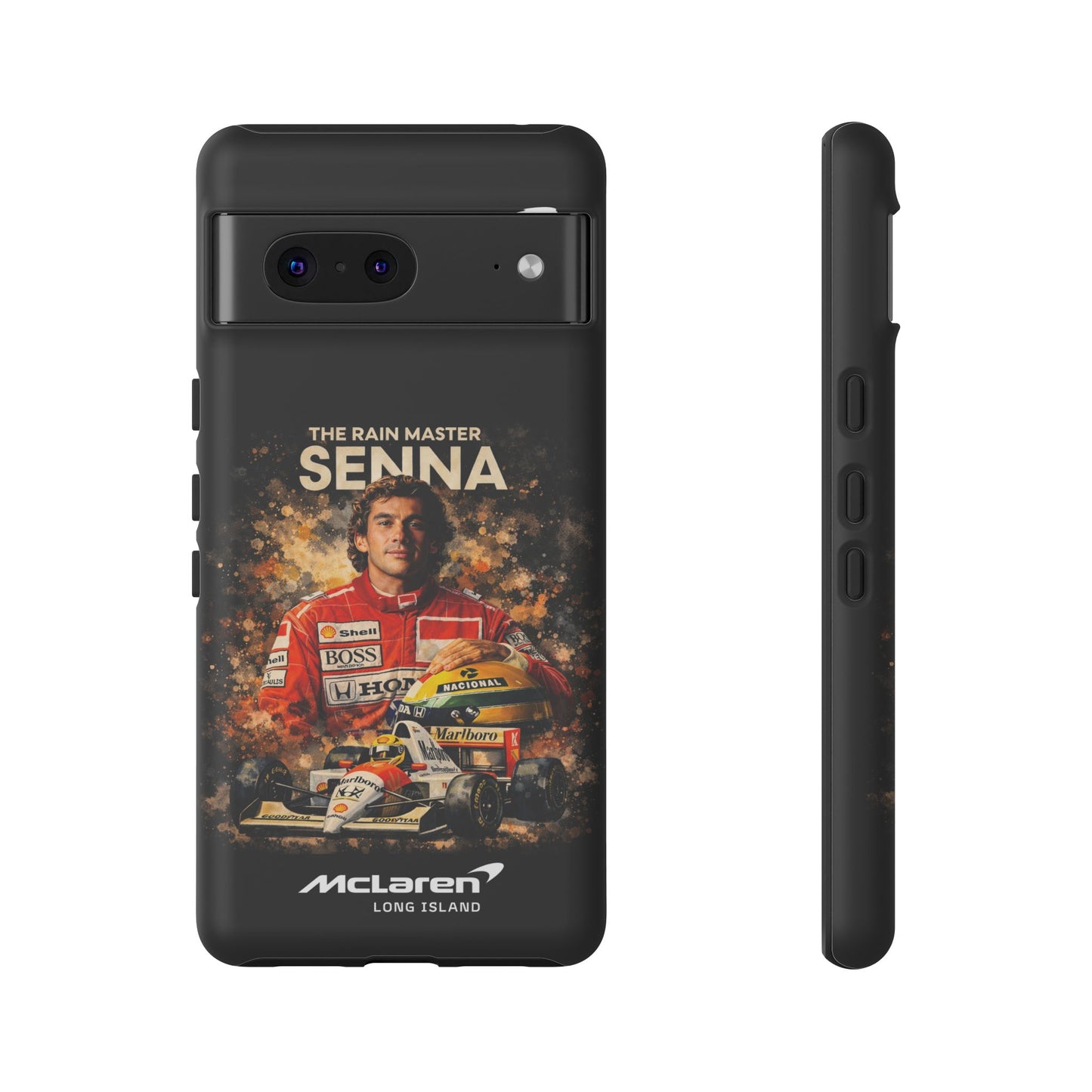 McLaren Long Island “The Rain Master” Ayrton Senna Inspired Impact-Resistant Phone Case | Durable Protection for Car Enthusiasts