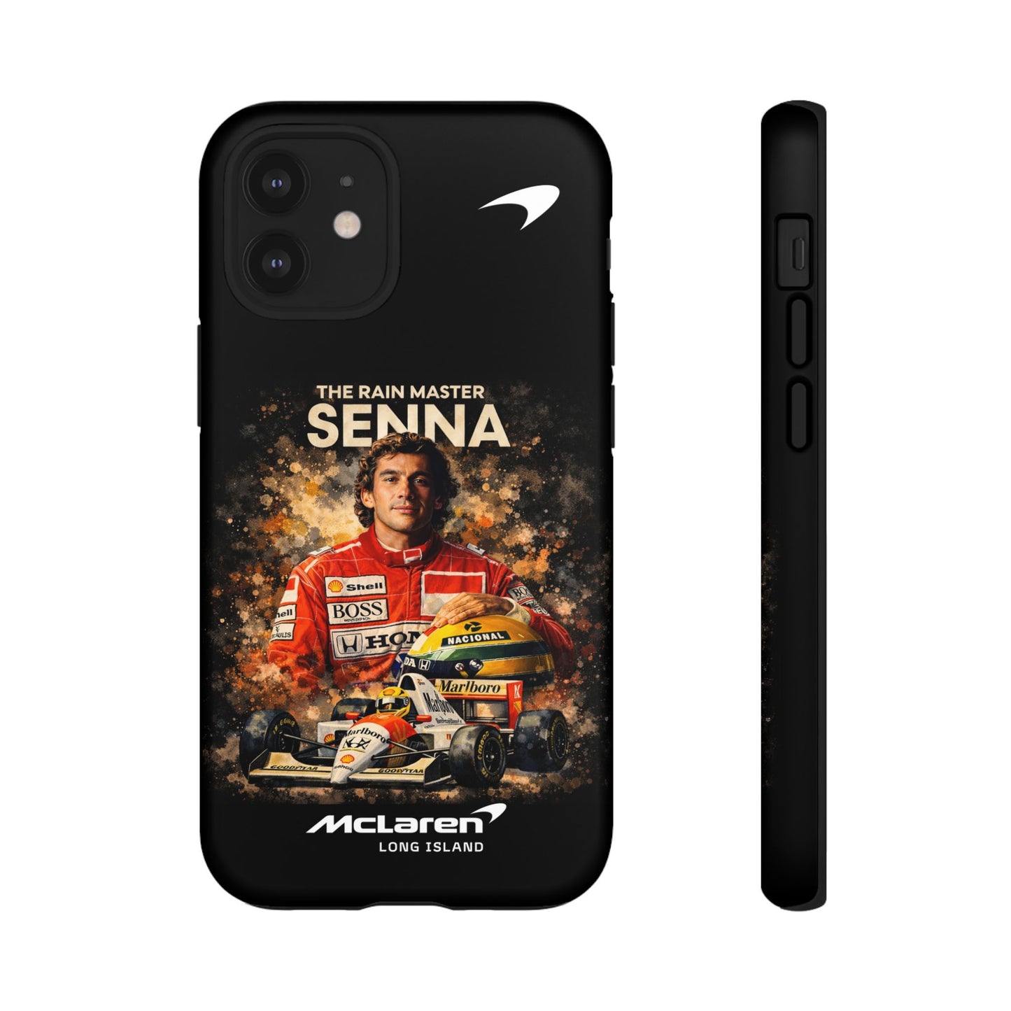 McLaren Long Island “The Rain Master” Ayrton Senna Inspired Impact-Resistant Phone Case | Durable Protection for Car Enthusiasts