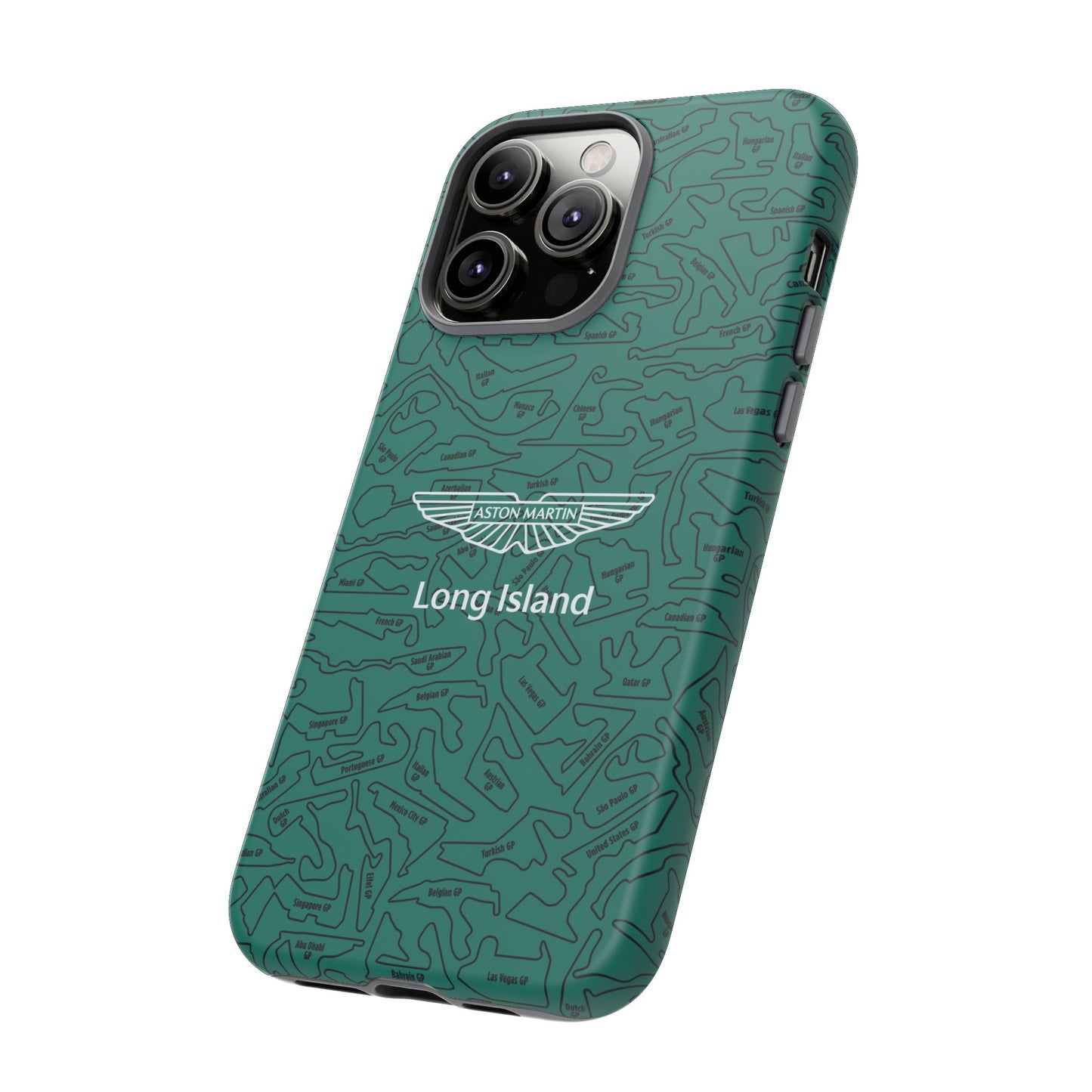Aston Martin Long Island F1 race Track Inspired Impact-Resistant Phone Case