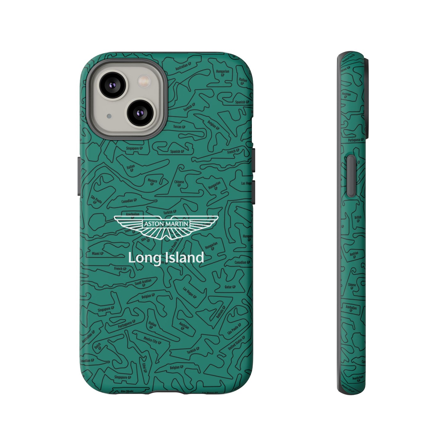 Aston Martin Long Island F1 race Track Inspired Impact-Resistant Phone Case