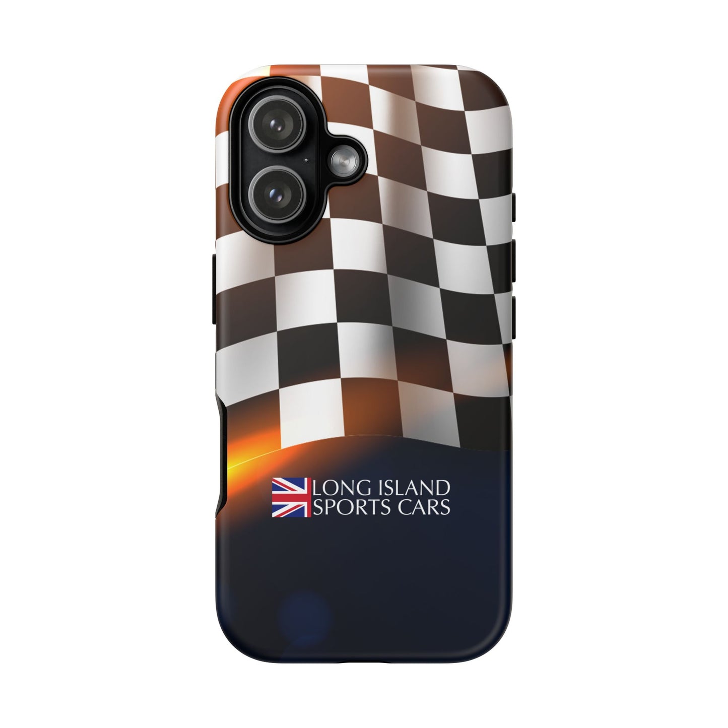 Long Island Sports Cars F1 Checkered Flag Impact-Resistant Phone Case | Durable Protection for Car Enthusiasts