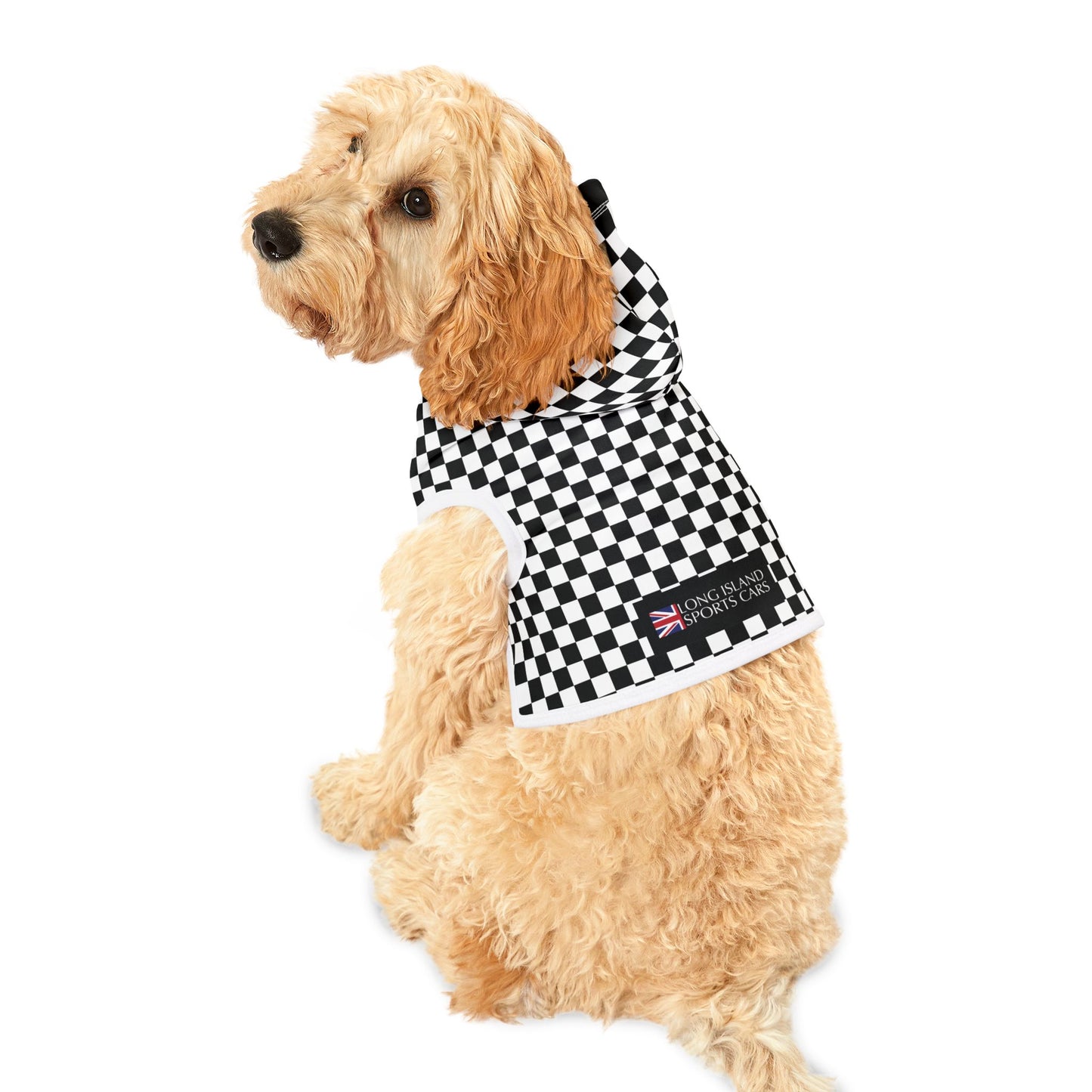 Long Island Sports Cars Checkered Pet Hoodie