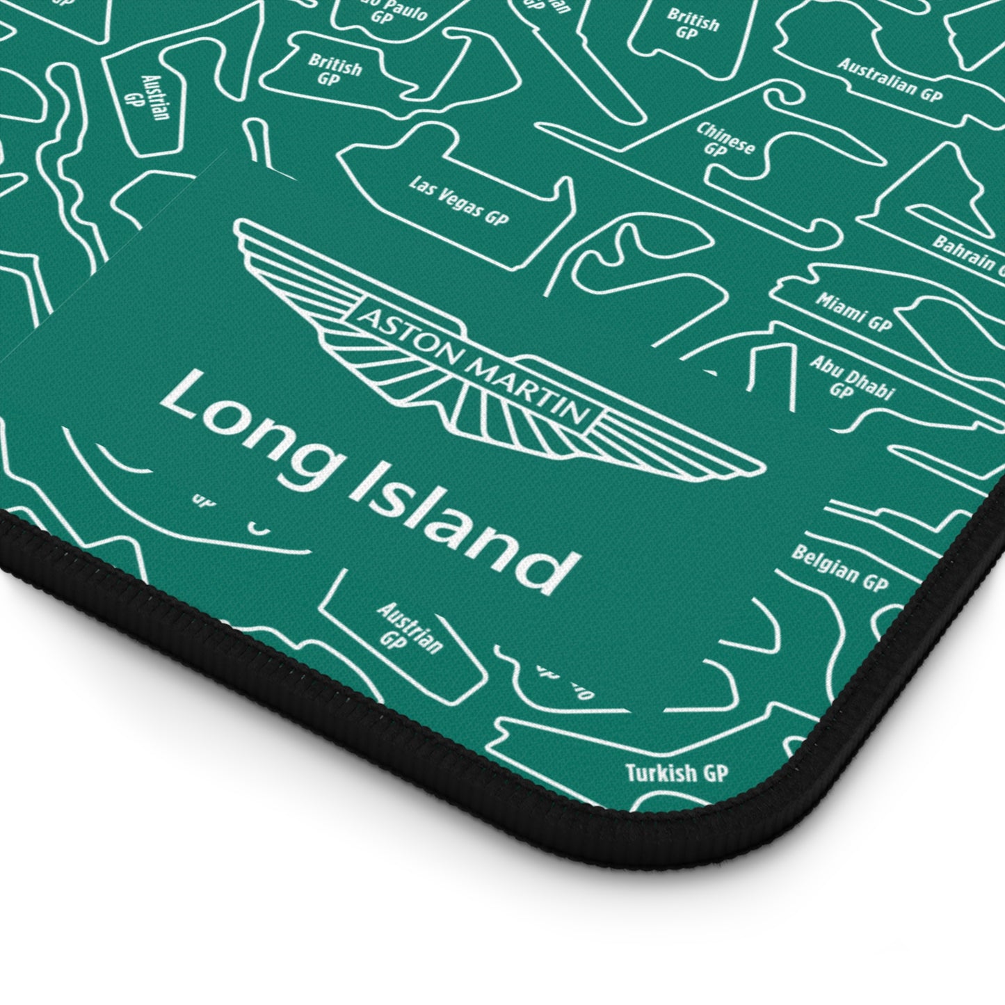 Aston Matin Long Island Mouse Pad Red F1 Racing Track Pattern Desk Mat