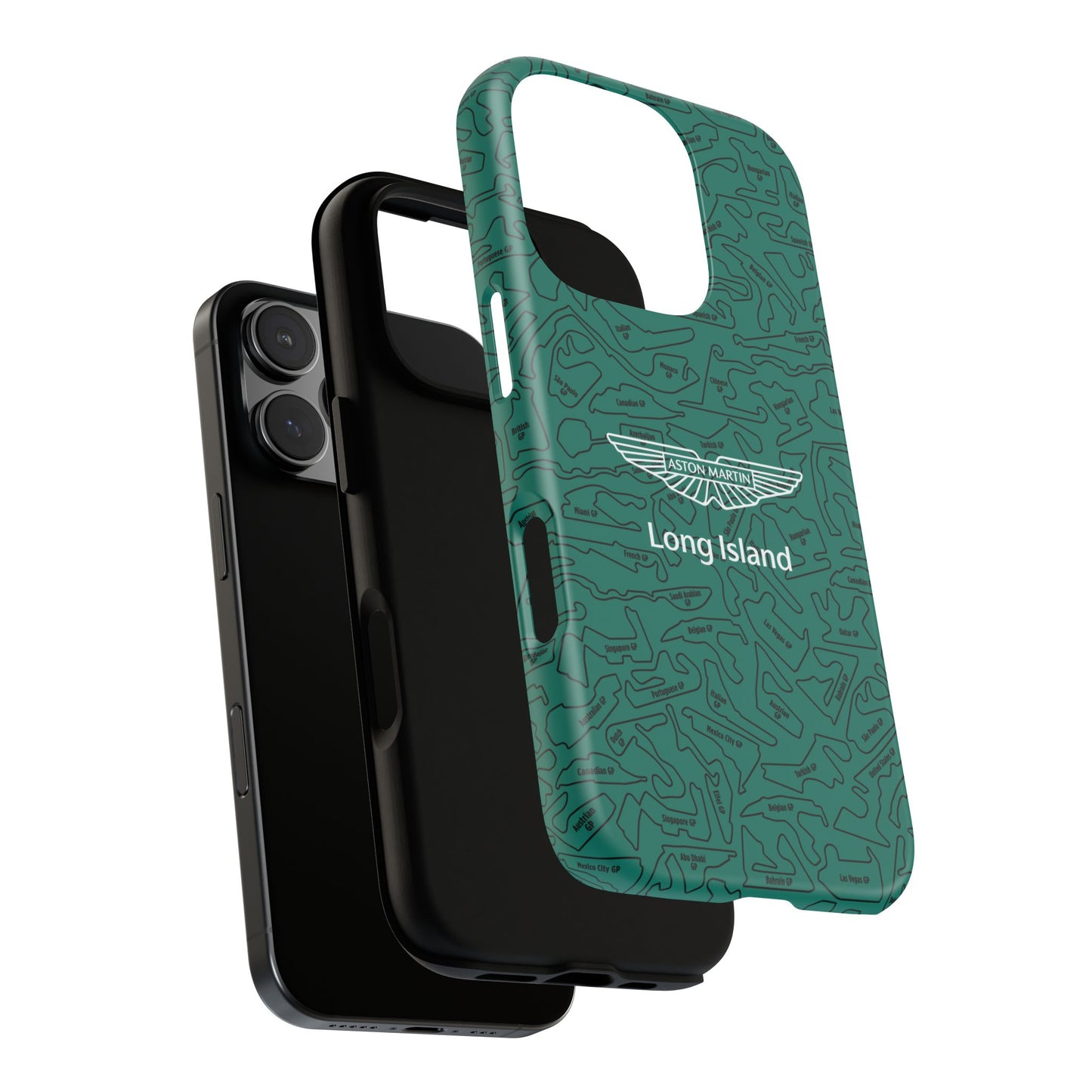 Aston Martin Long Island F1 race Track Inspired Impact-Resistant Phone Case