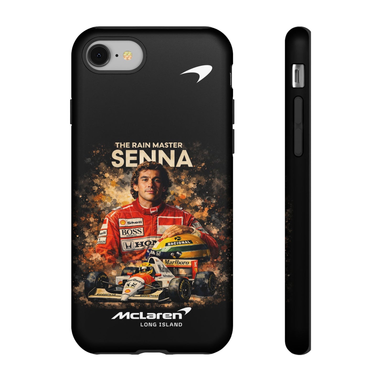 McLaren Long Island “The Rain Master” Ayrton Senna Inspired Impact-Resistant Phone Case | Durable Protection for Car Enthusiasts