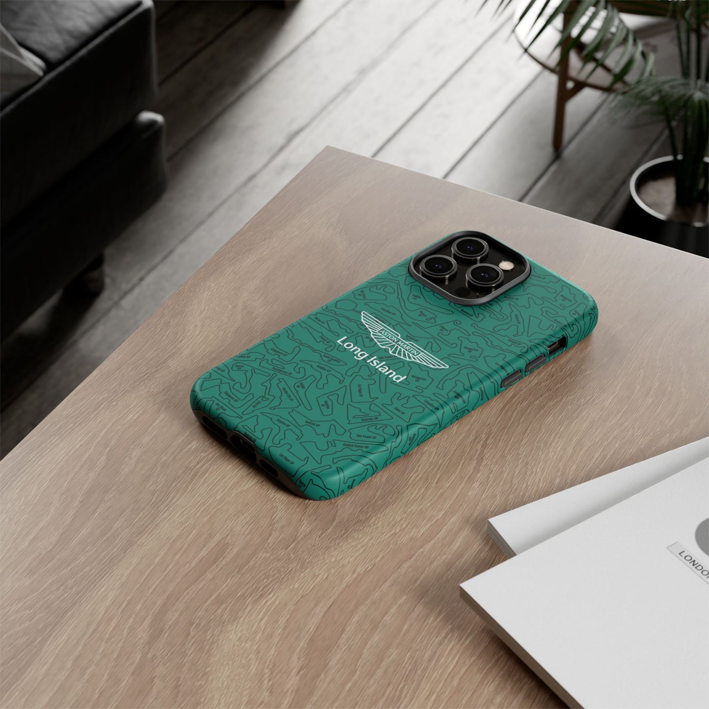 Aston Martin Long Island F1 race Track Inspired Impact-Resistant Phone Case