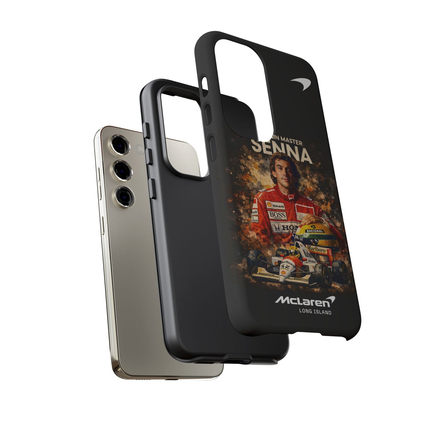 McLaren Long Island “The Rain Master” Ayrton Senna Inspired Impact-Resistant Phone Case | Durable Protection for Car Enthusiasts