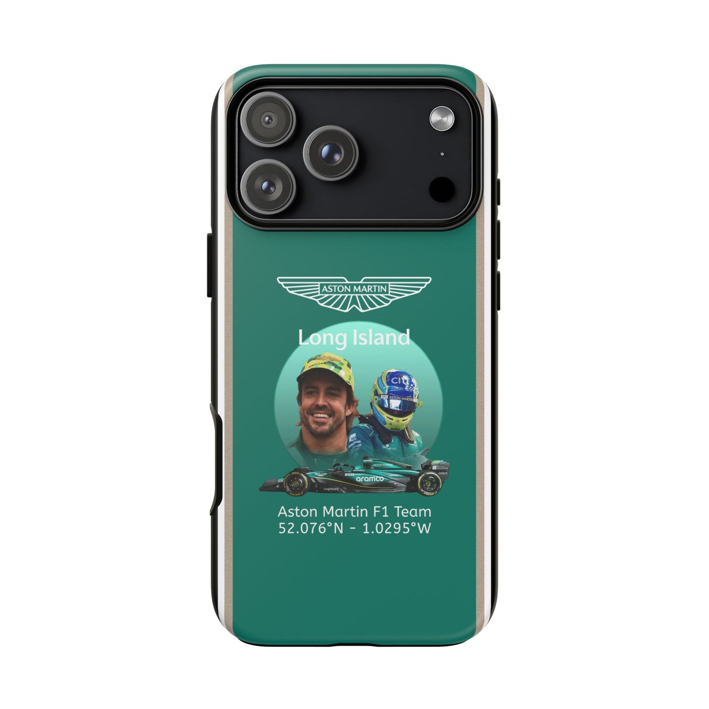 Aston Martin Long Island F1 inspired Fernando Alonso Impact-Resistant Phone Case - Sleek & Stylish