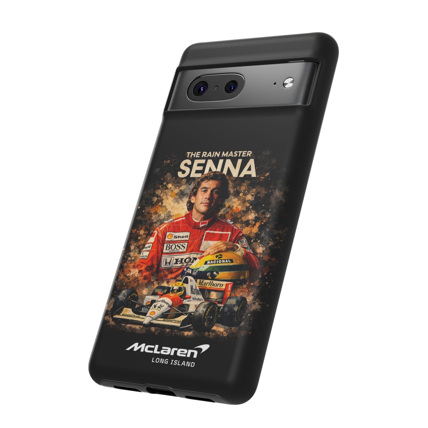 McLaren Long Island “The Rain Master” Ayrton Senna Inspired Impact-Resistant Phone Case | Durable Protection for Car Enthusiasts