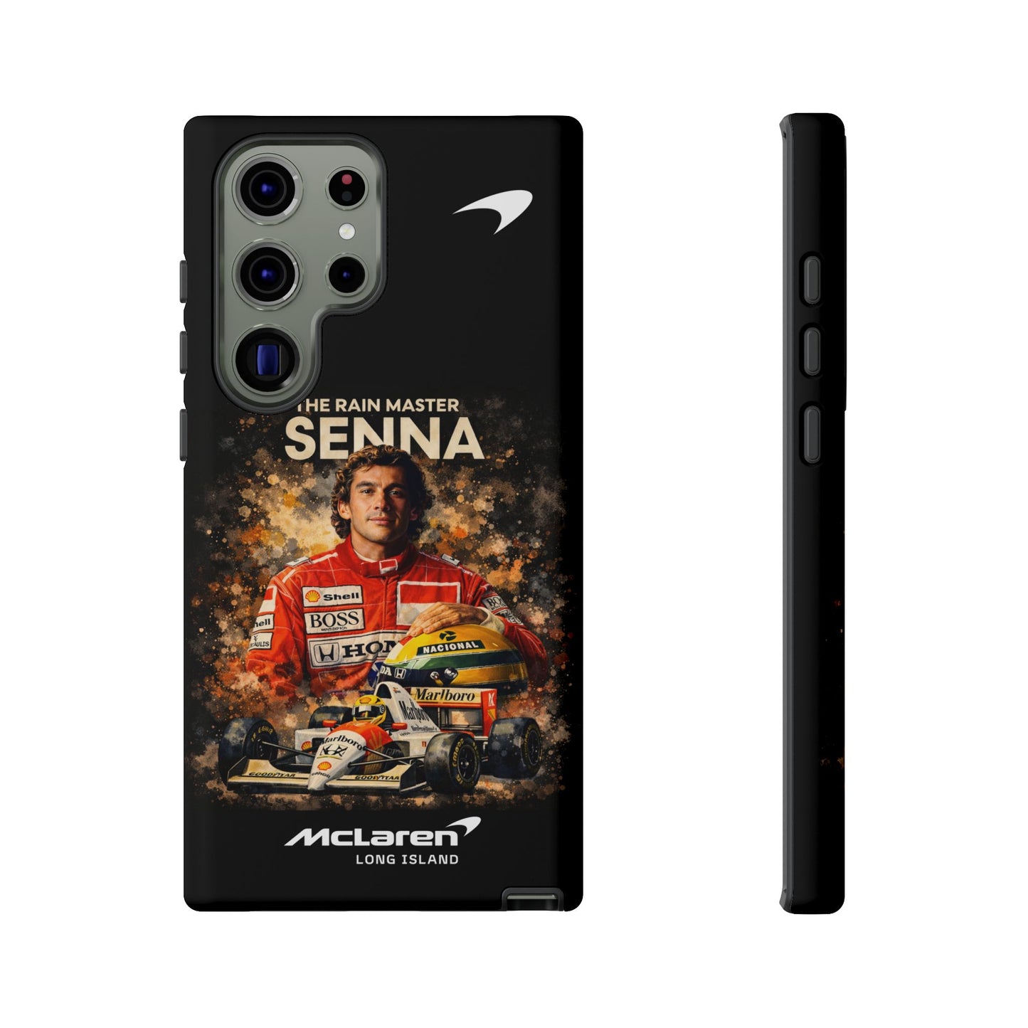 McLaren Long Island “The Rain Master” Ayrton Senna Inspired Impact-Resistant Phone Case | Durable Protection for Car Enthusiasts