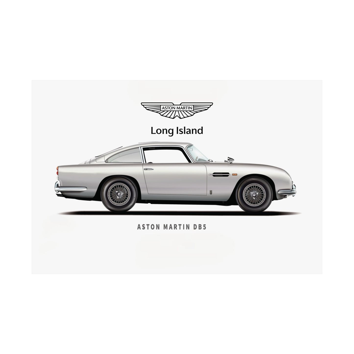 Aston Martin DB5 Goldfinger 007 inspired Satin Poster