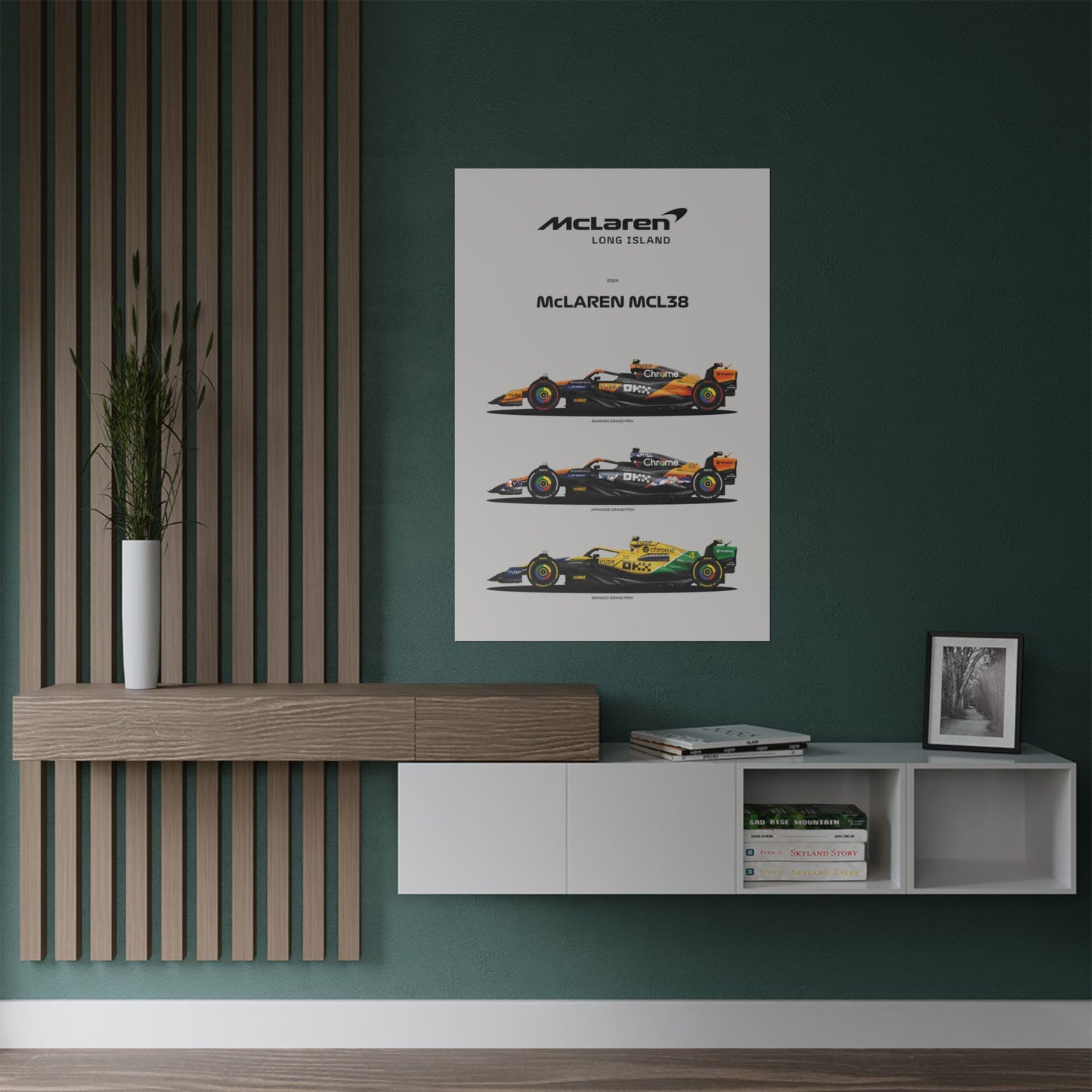 McLaren Long Island Formula 1 inspired| McLaren McL38 livery Satin Poster