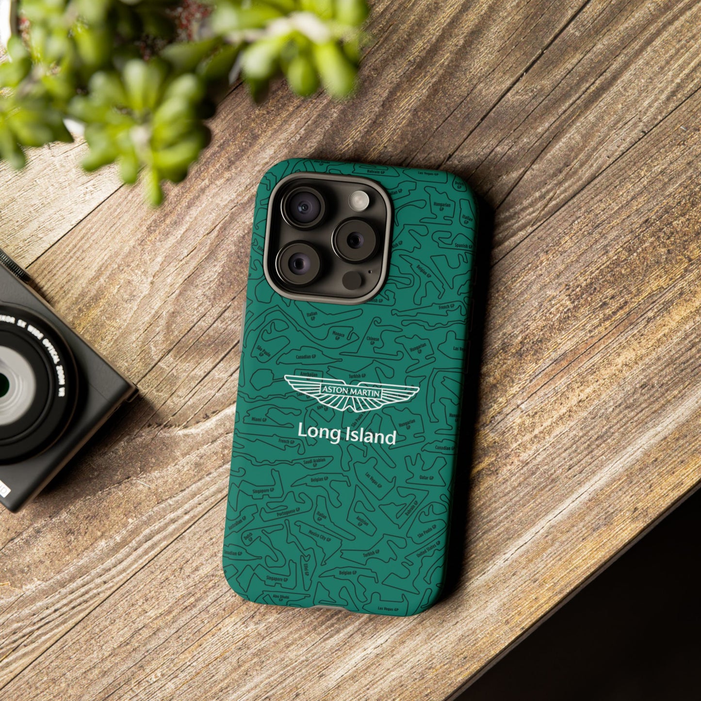 Aston Martin Long Island F1 race Track Inspired Impact-Resistant Phone Case
