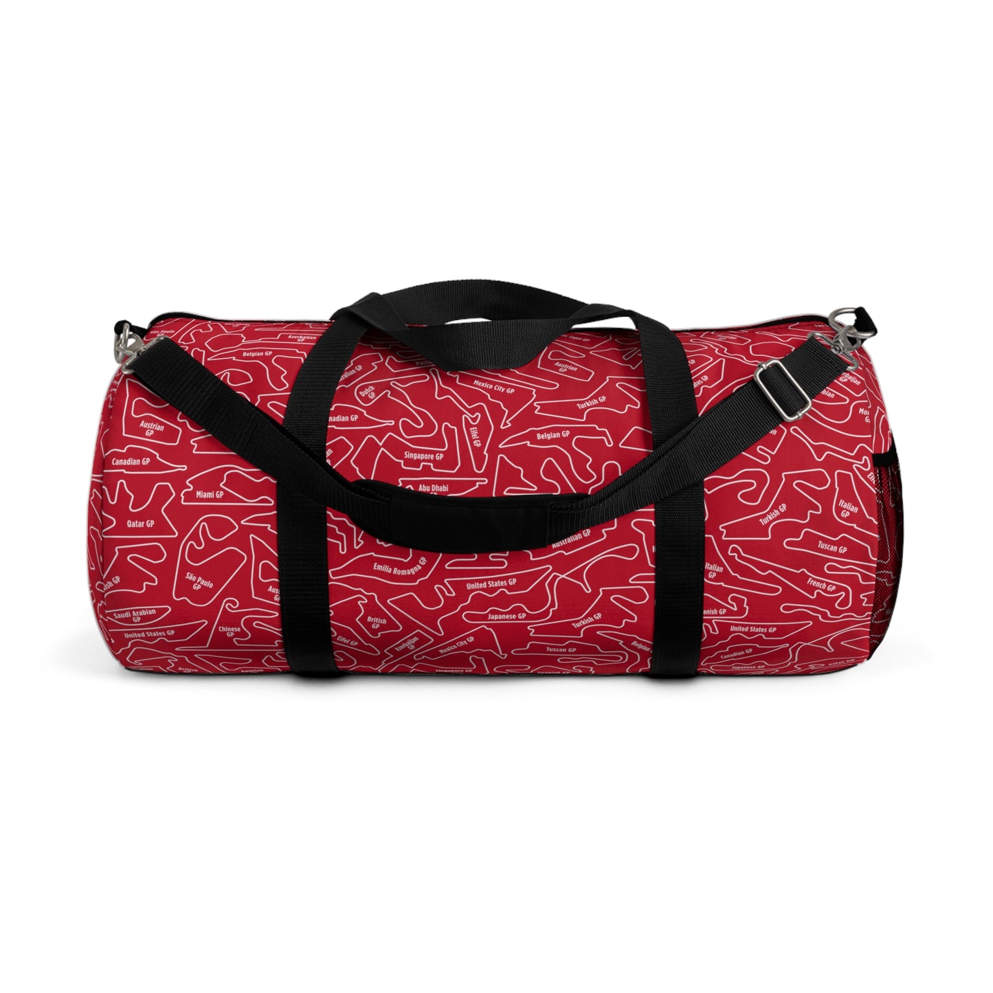 Long Island Sports Cars F1 Racetrack Vibrant Red Travel Duffel Bag