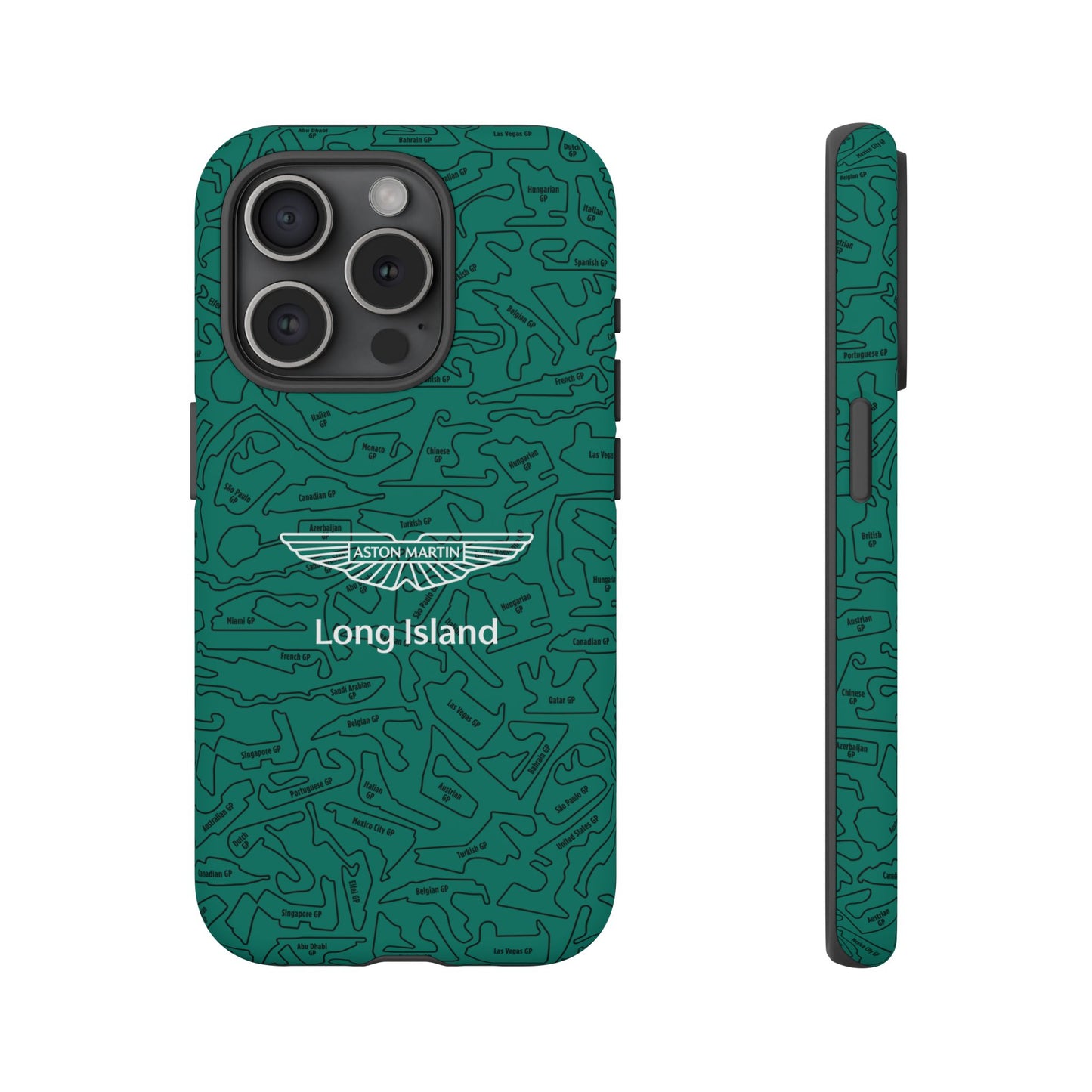 Aston Martin Long Island F1 race Track Inspired Impact-Resistant Phone Case
