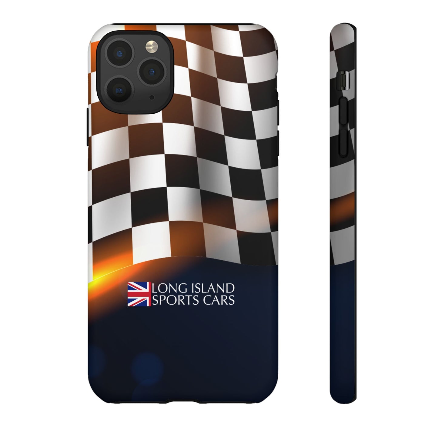 Long Island Sports Cars F1 Checkered Flag Impact-Resistant Phone Case | Durable Protection for Car Enthusiasts