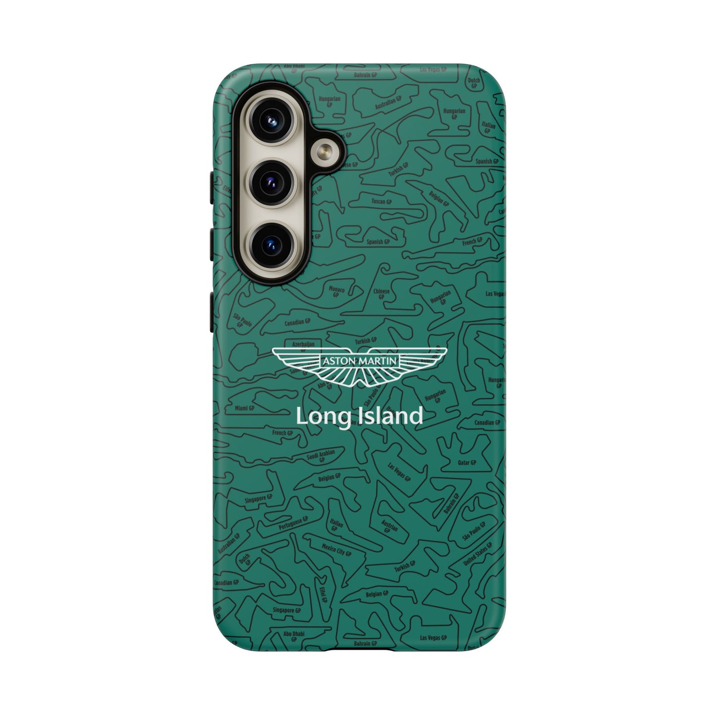 Aston Martin Long Island F1 race Track Inspired Impact-Resistant Phone Case