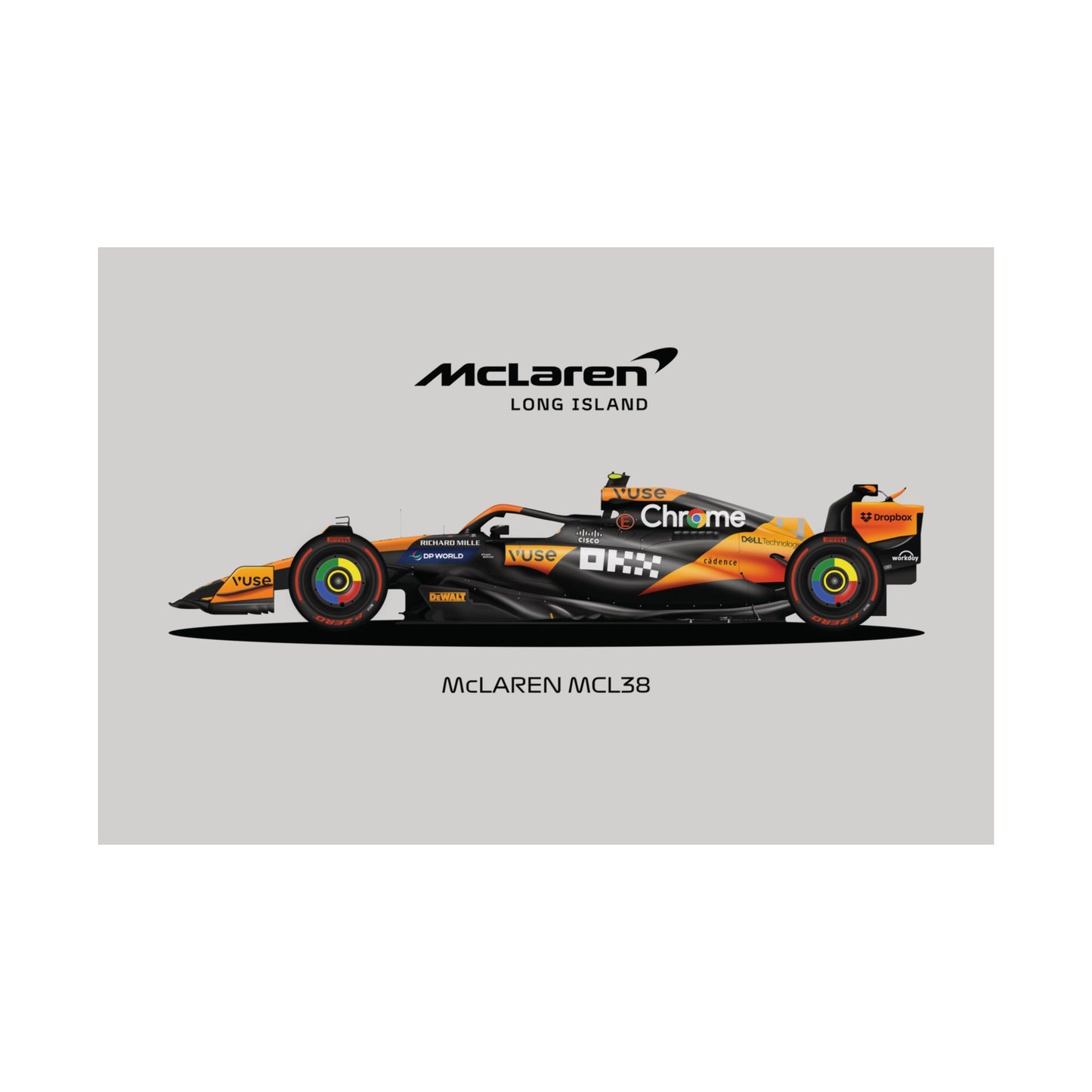 McLaren Long Island Formula 1 inspired | Norris Japanese Grand Prix livery Satin Poster