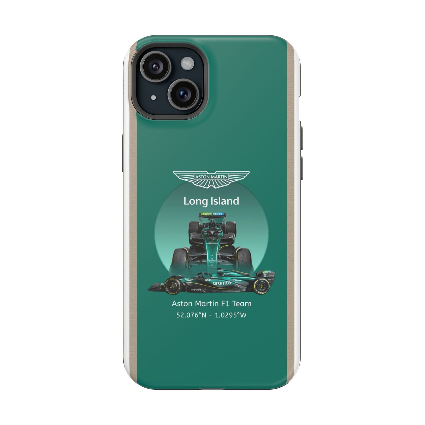 Aston Martin Long Island Formula 1 inspired Impact-Resistant Phone Case - Sleek & Stylish