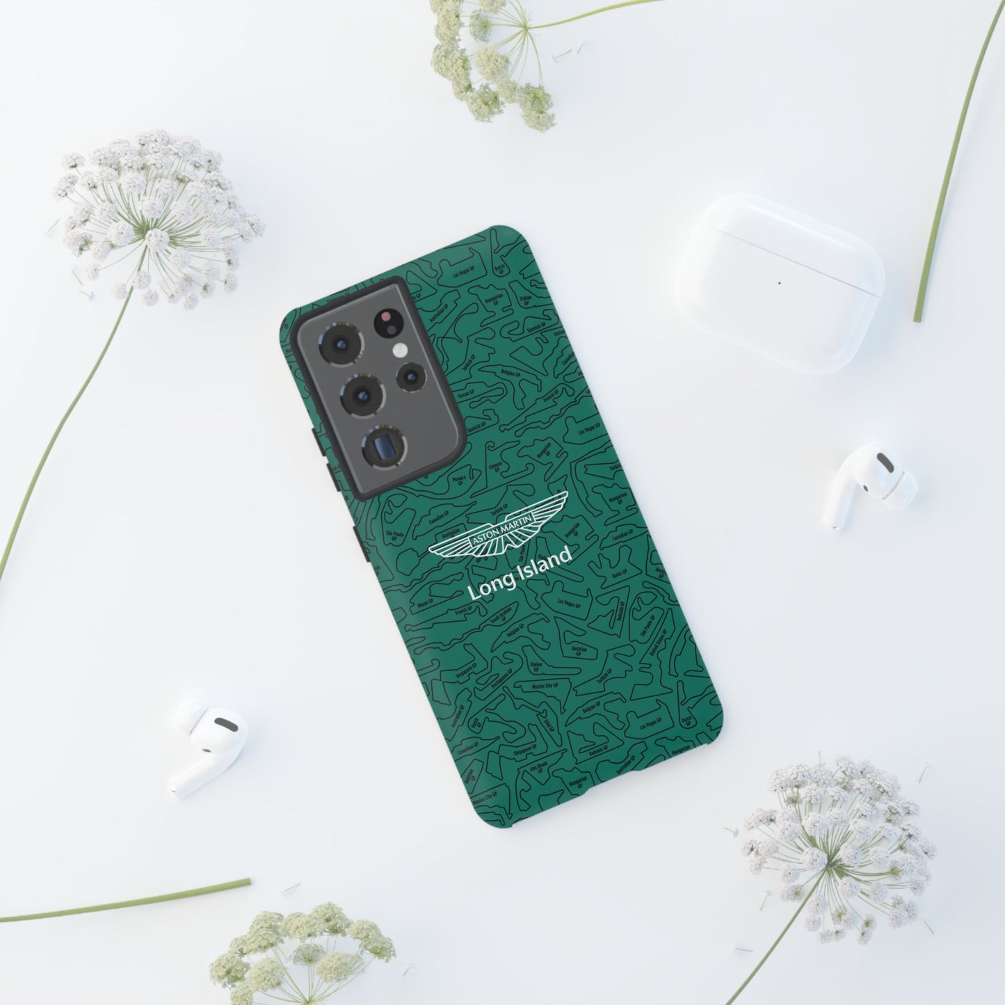 Aston Martin Long Island F1 race Track Inspired Impact-Resistant Phone Case