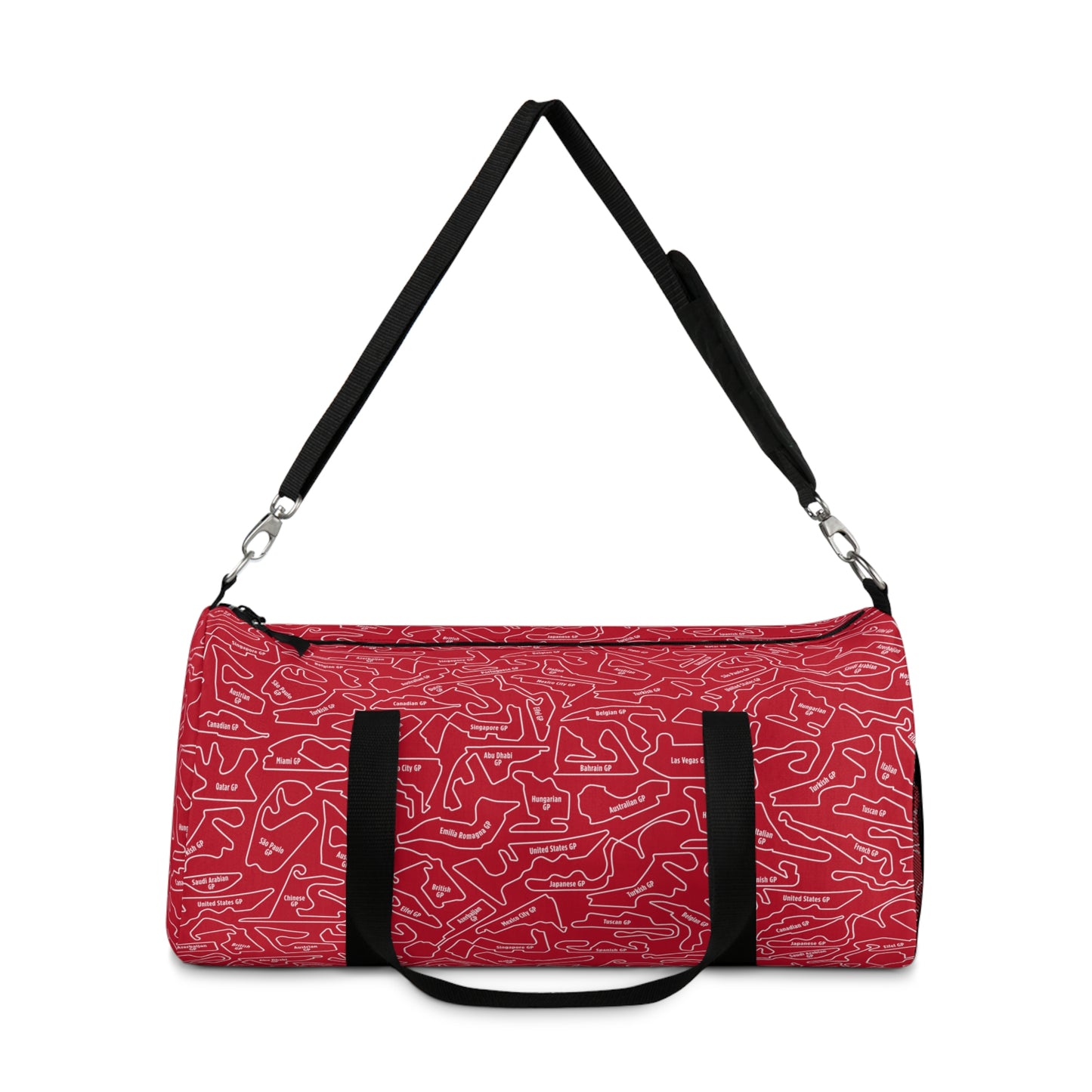 Long Island Sports Cars F1 Racetrack Vibrant Red Travel Duffel Bag