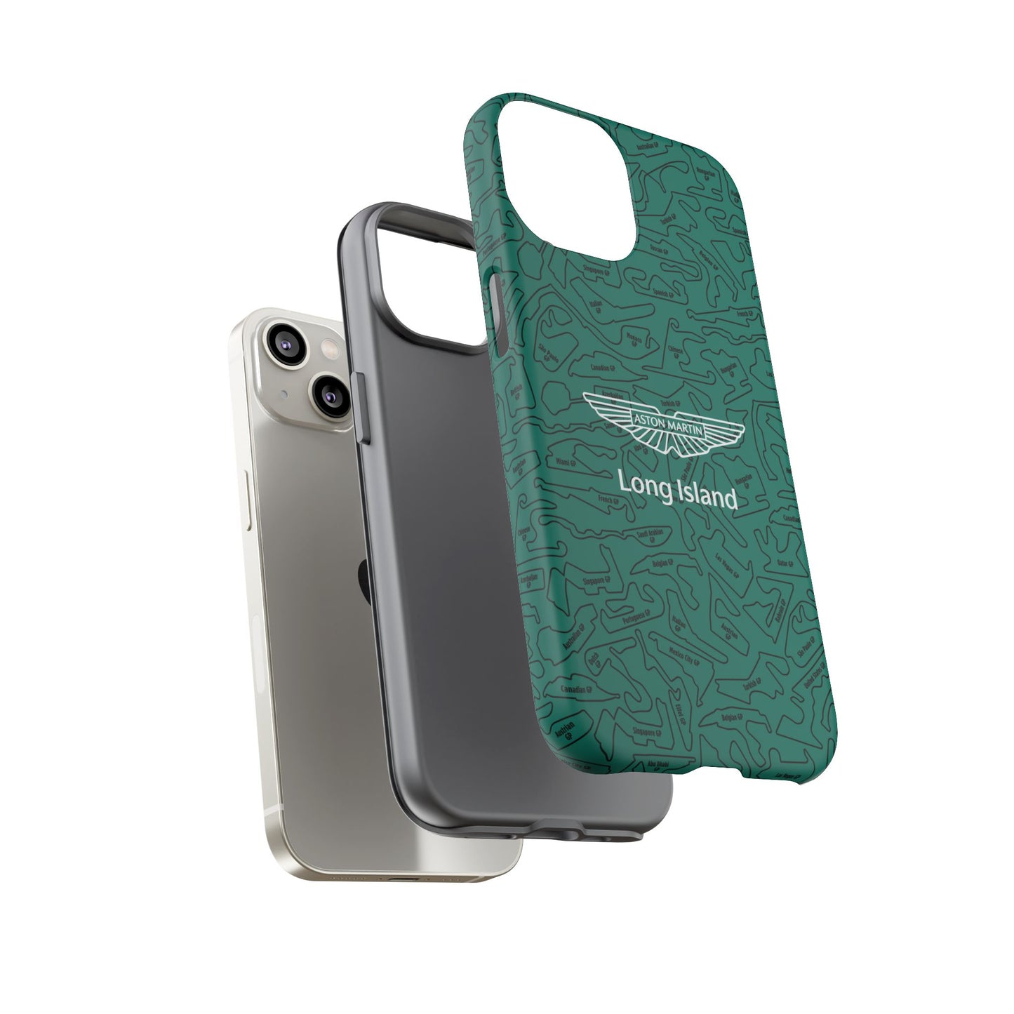 Aston Martin Long Island F1 race Track Inspired Impact-Resistant Phone Case