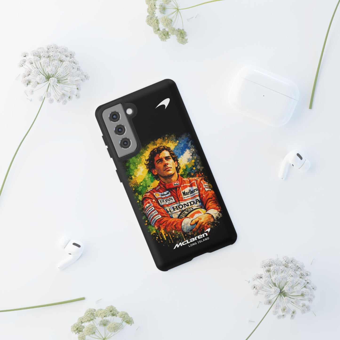 McLaren Long Island "Always Senna" Ayrton Senna Inspired Impact-Resistant Phone Case | Durable Protection for Car Enthusiasts