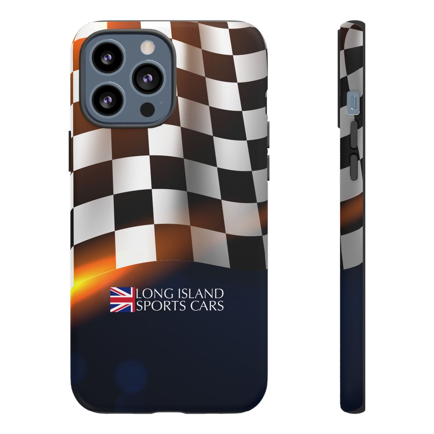 Long Island Sports Cars F1 Checkered Flag Impact-Resistant Phone Case | Durable Protection for Car Enthusiasts
