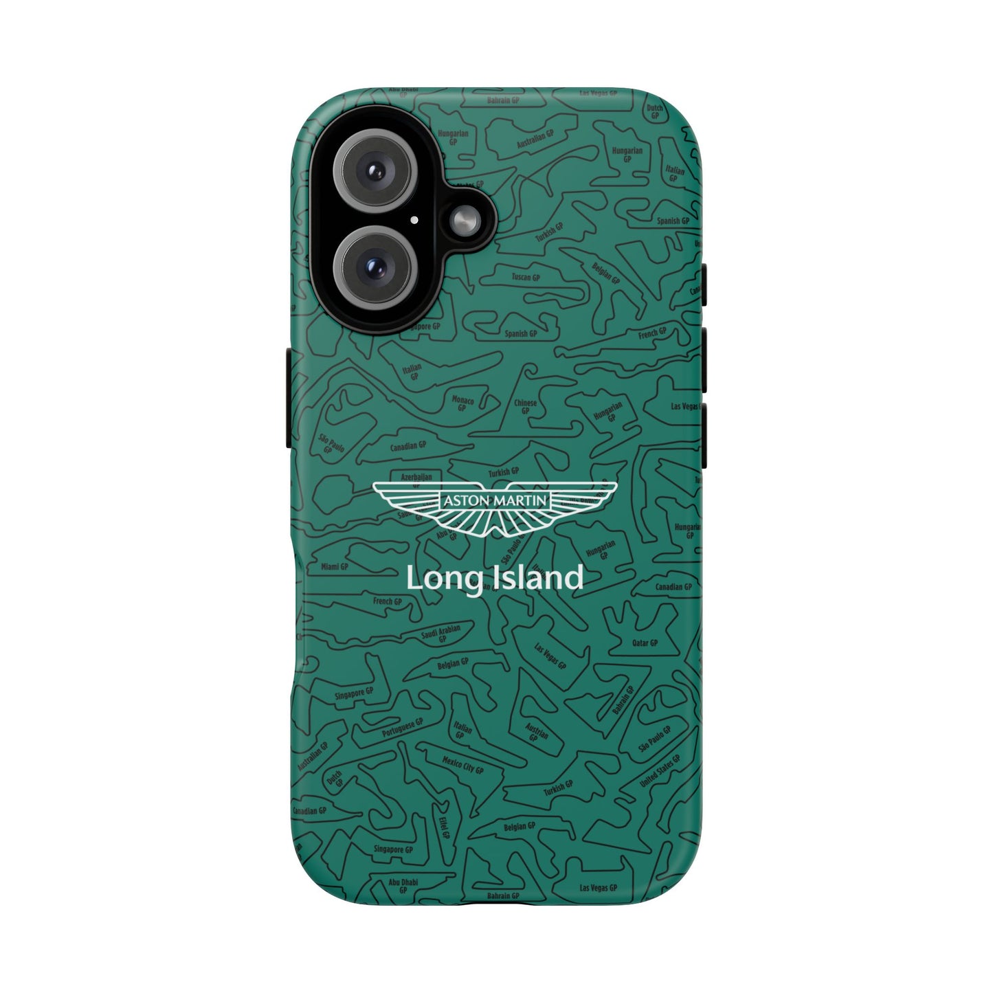 Aston Martin Long Island F1 race Track Inspired Impact-Resistant Phone Case