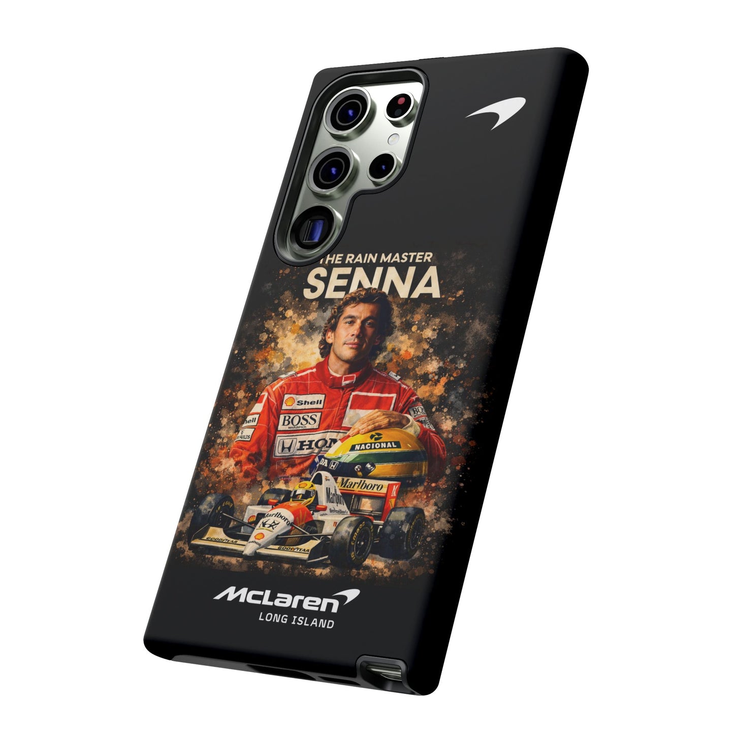 McLaren Long Island “The Rain Master” Ayrton Senna Inspired Impact-Resistant Phone Case | Durable Protection for Car Enthusiasts