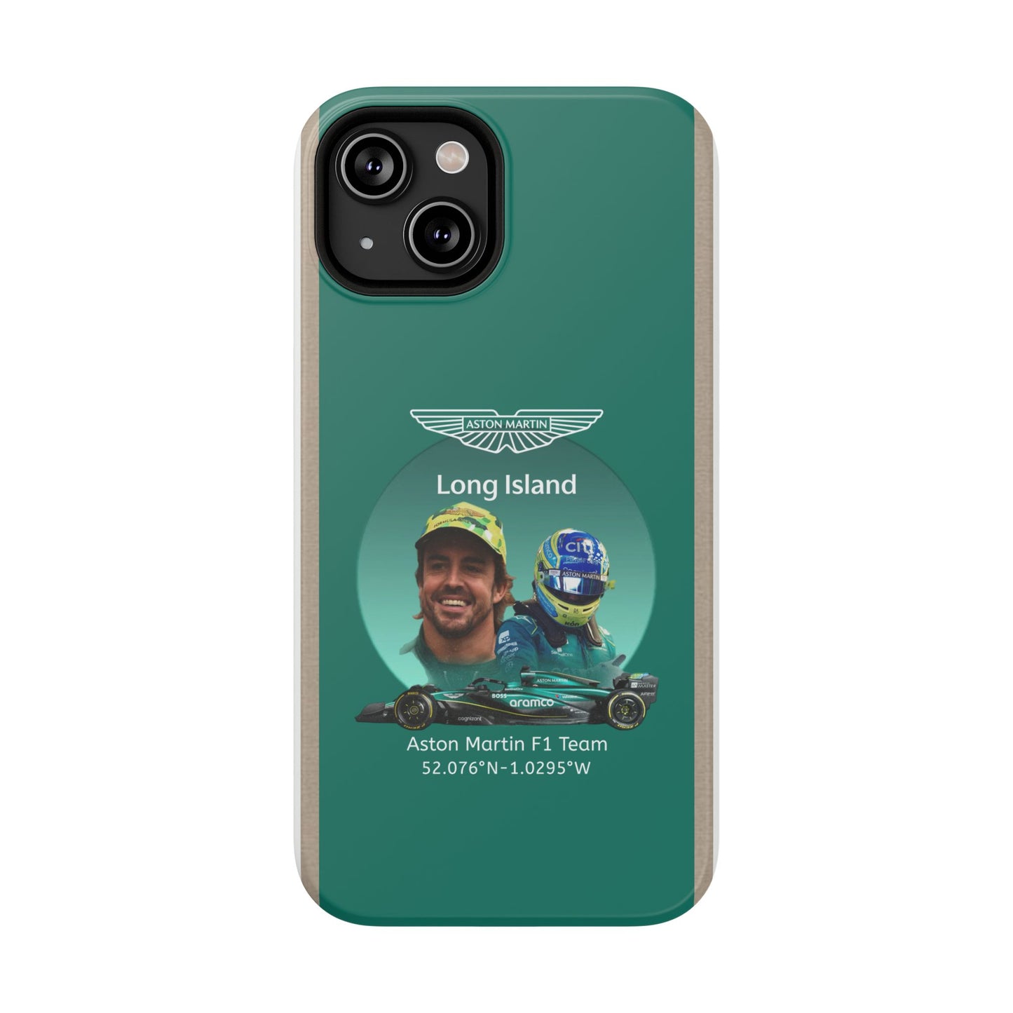 Aston Martin Long Island F1 inspired Fernando Alonso Impact-Resistant Phone Case - Sleek & Stylish