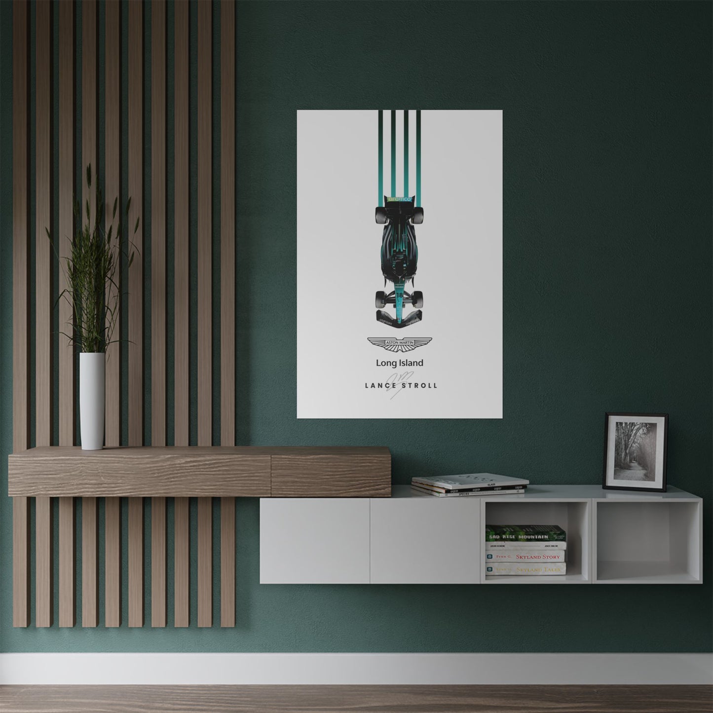 Aston Martin Long Island F1 inspired Satin Poster Lance Stroll Car Home Decor for F1 Fans