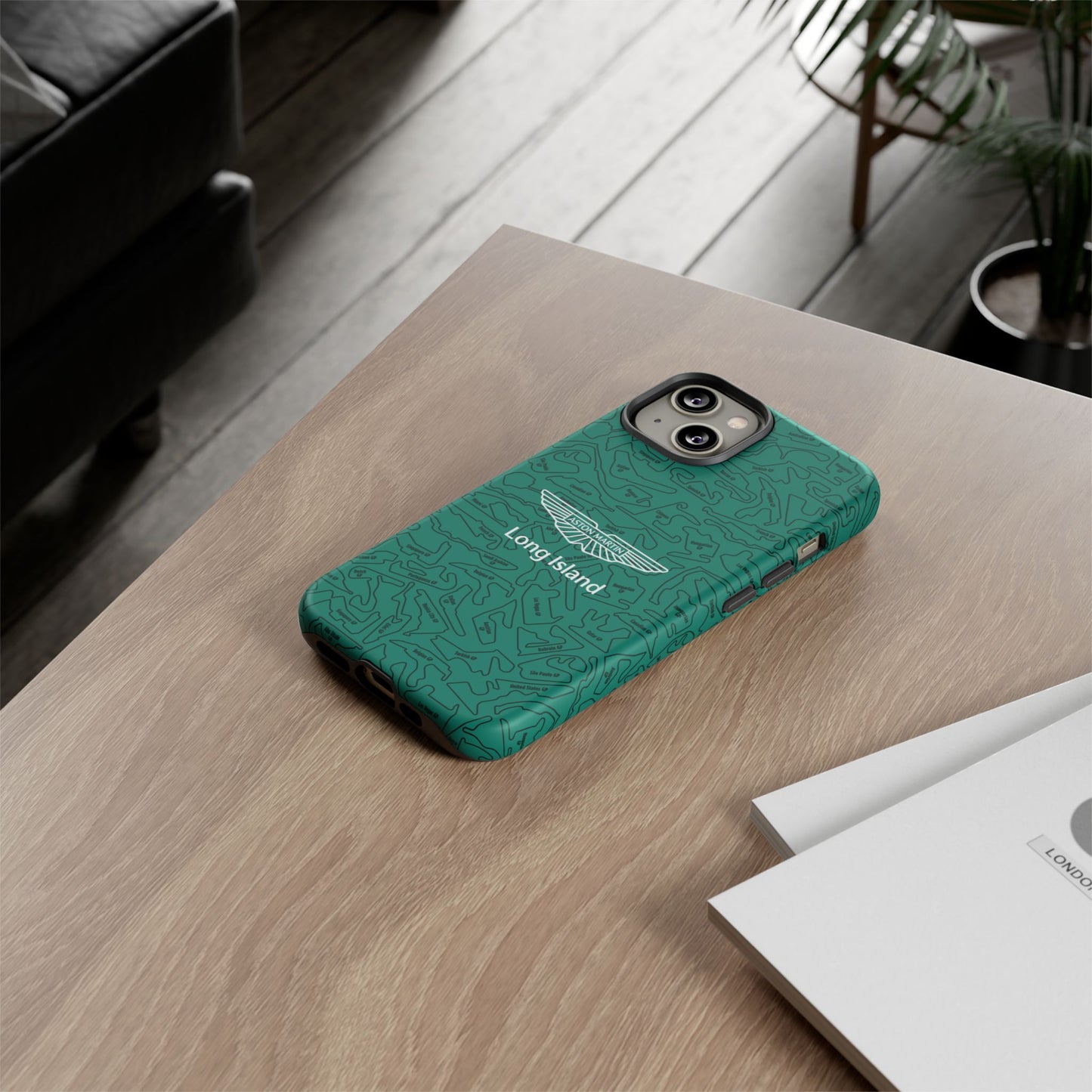 Aston Martin Long Island F1 race Track Inspired Impact-Resistant Phone Case