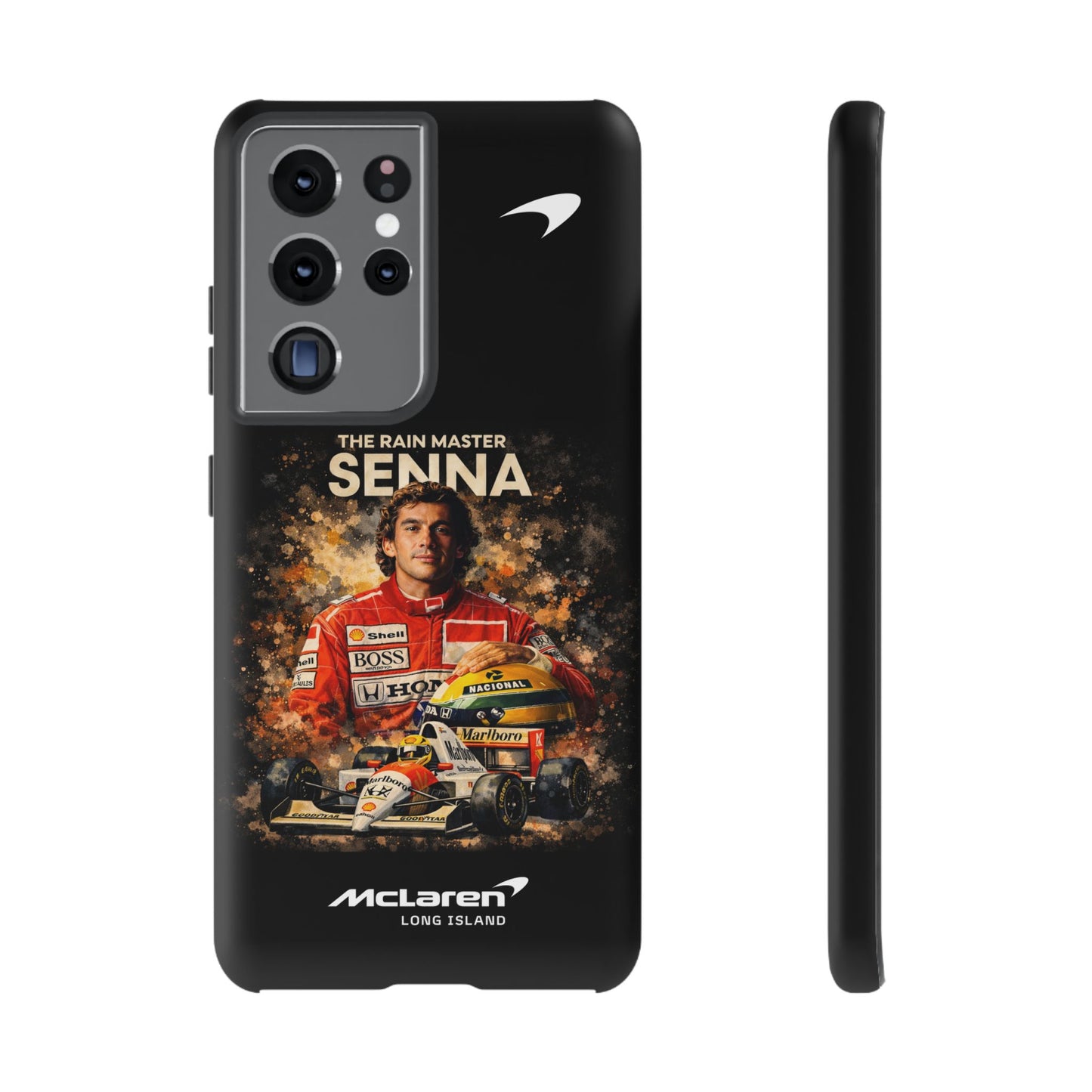 McLaren Long Island “The Rain Master” Ayrton Senna Inspired Impact-Resistant Phone Case | Durable Protection for Car Enthusiasts