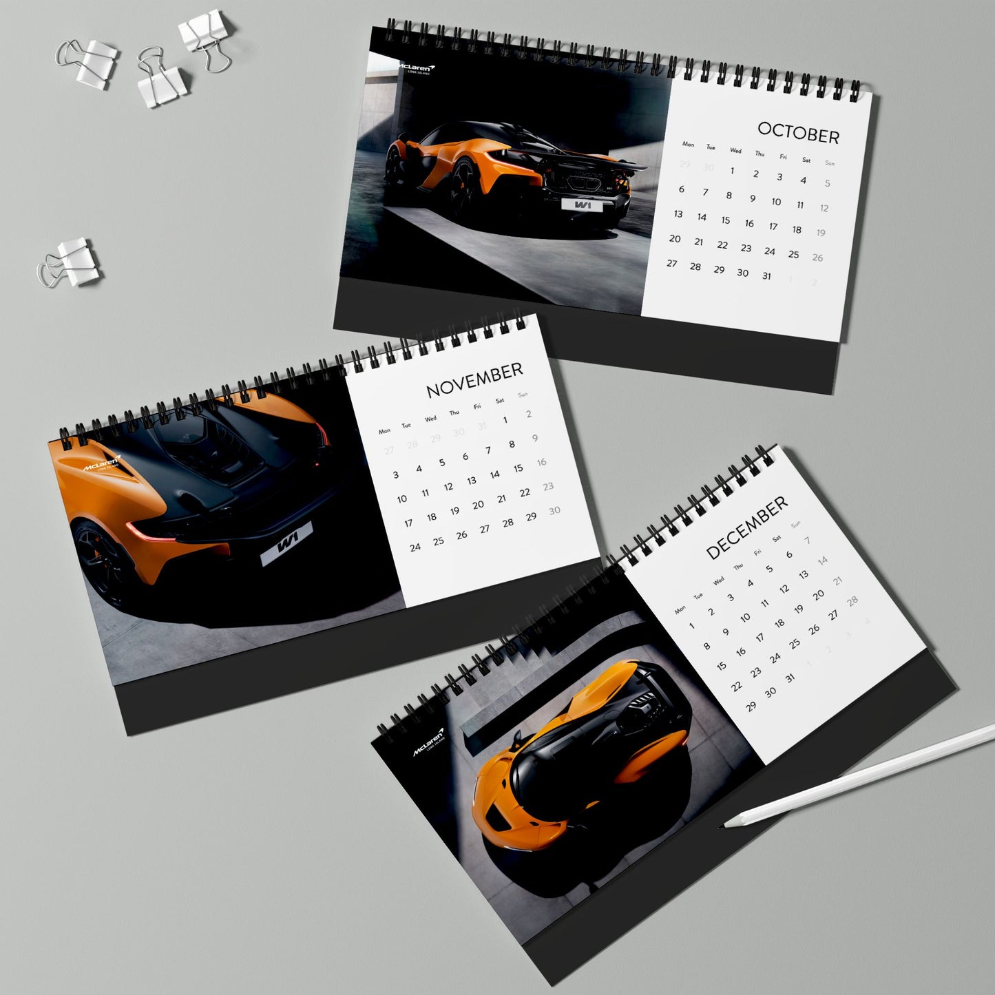 Automotive Desk Calendar 2025 - McLaren Long Island W1