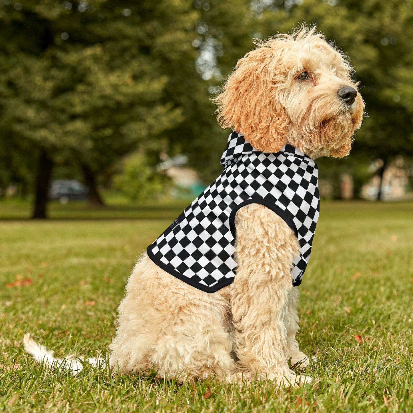 Long Island Sports Cars Checkered Pet Hoodie