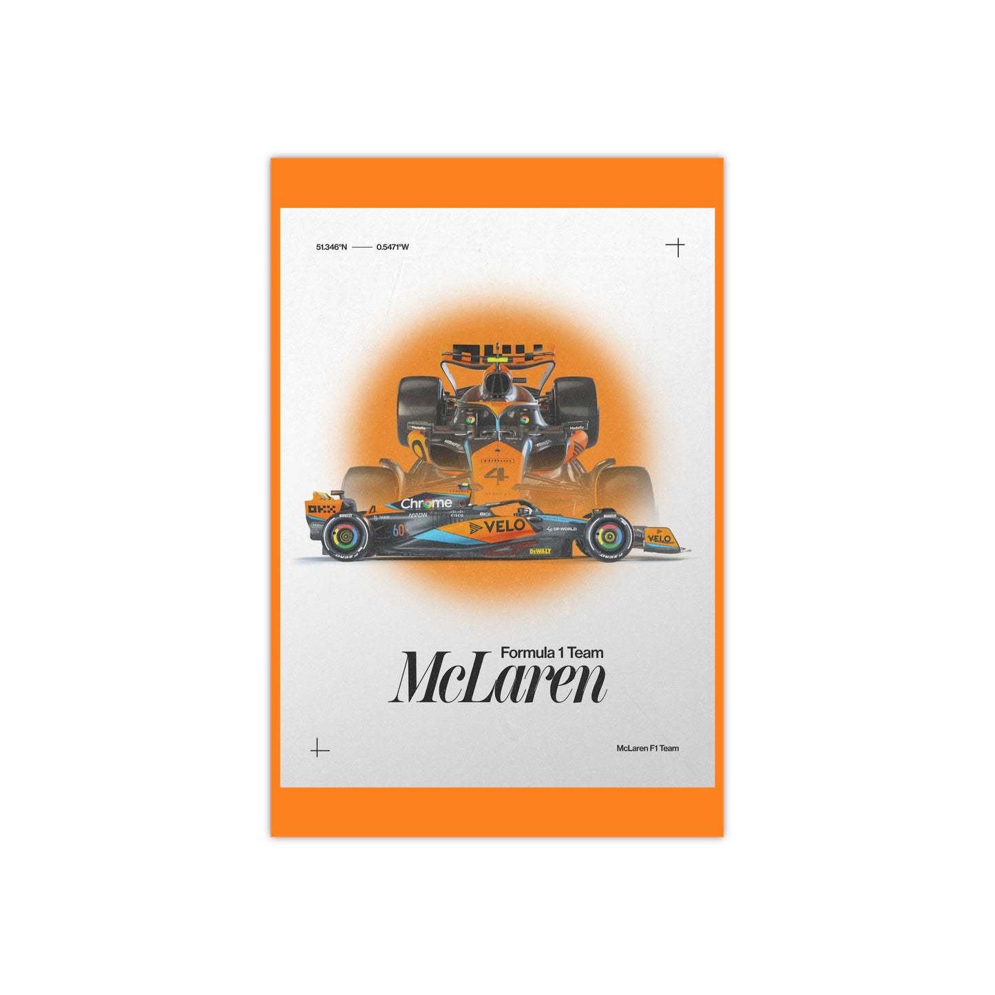 McLaren F1 inspired Satin Poster Home Decor for F1 Fans