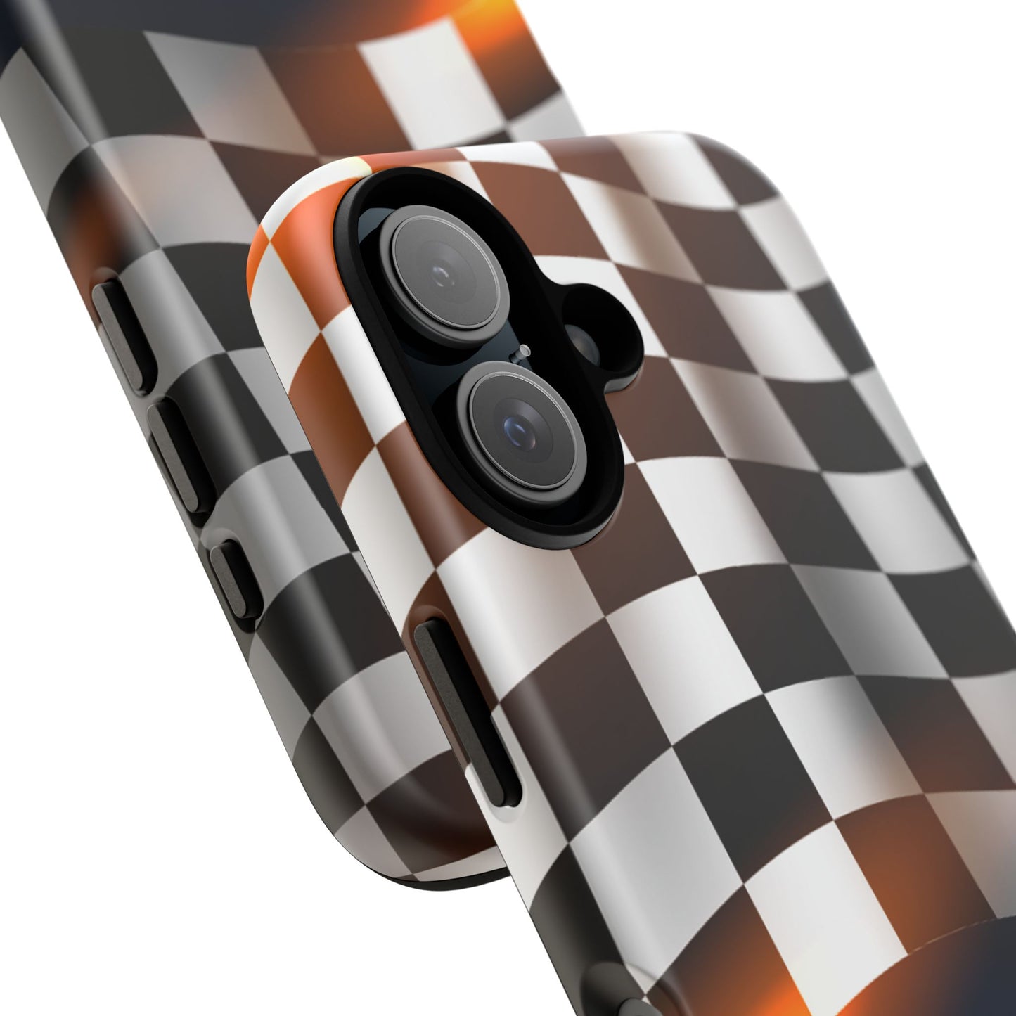 McLaren Long Island F1 Checkered Flag Impact-Resistant Phone Case | Durable Protection for Car Enthusiasts