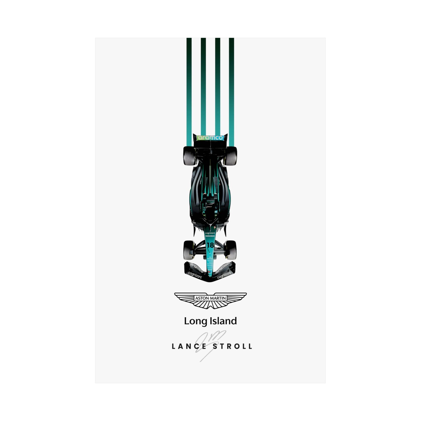 Aston Martin Long Island F1 inspired Satin Poster Lance Stroll Car Home Decor for F1 Fans