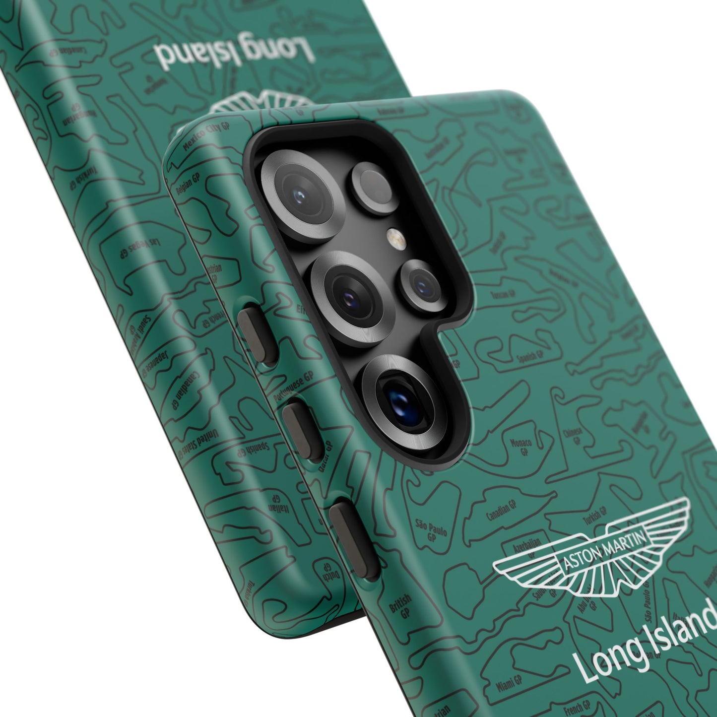 Aston Martin Long Island F1 race Track Inspired Impact-Resistant Phone Case