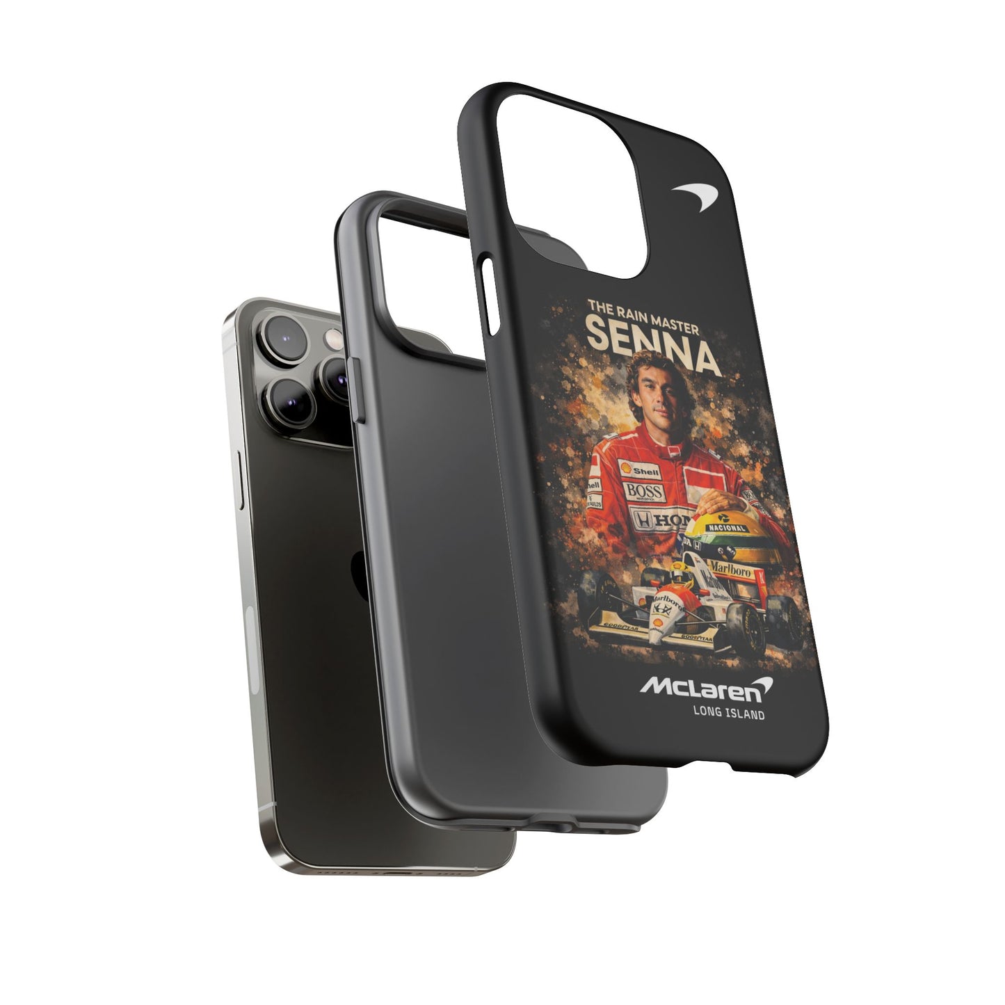 McLaren Long Island “The Rain Master” Ayrton Senna Inspired Impact-Resistant Phone Case | Durable Protection for Car Enthusiasts