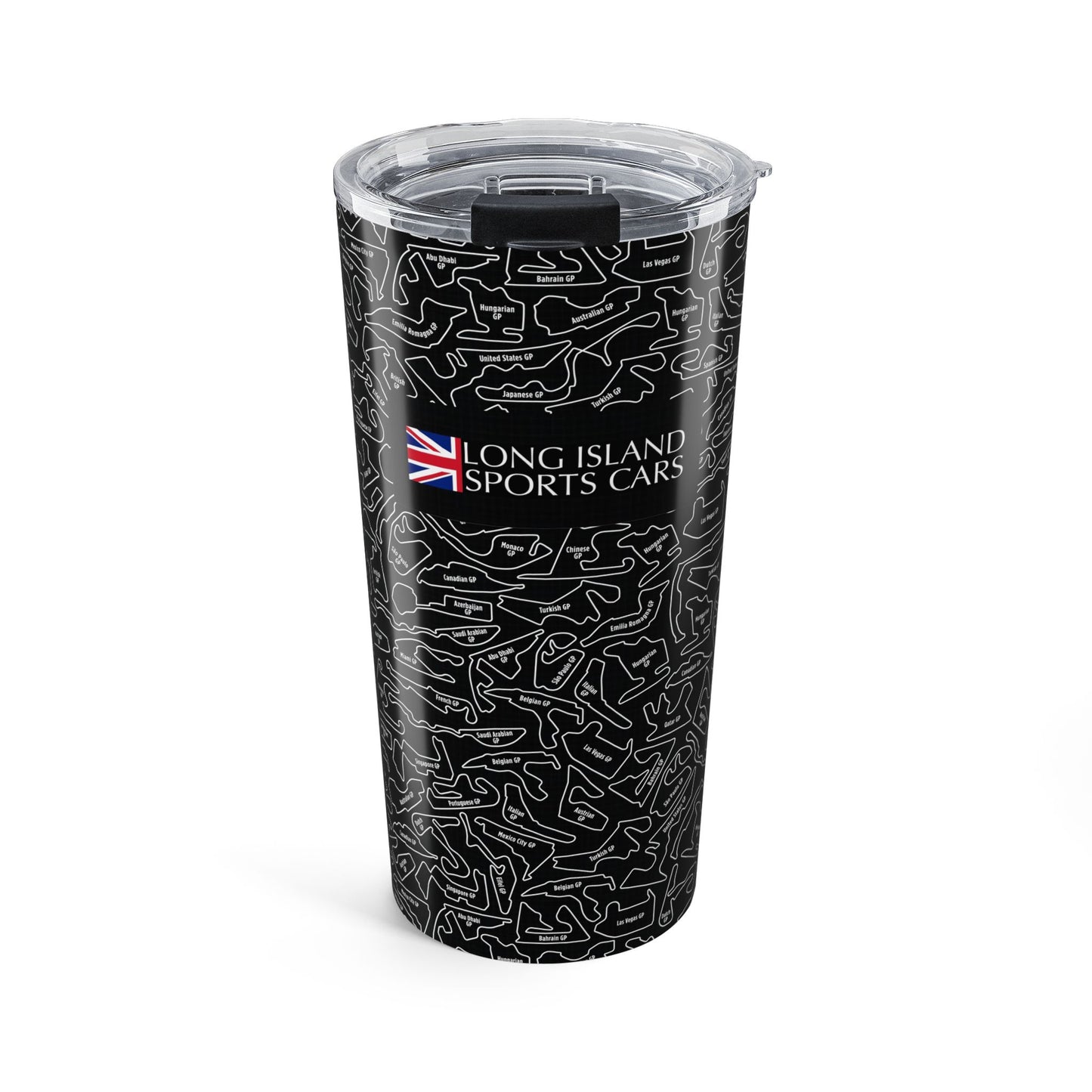 Long Island Sports Cars True Black  F1 Racetrack 20oz Tumbler