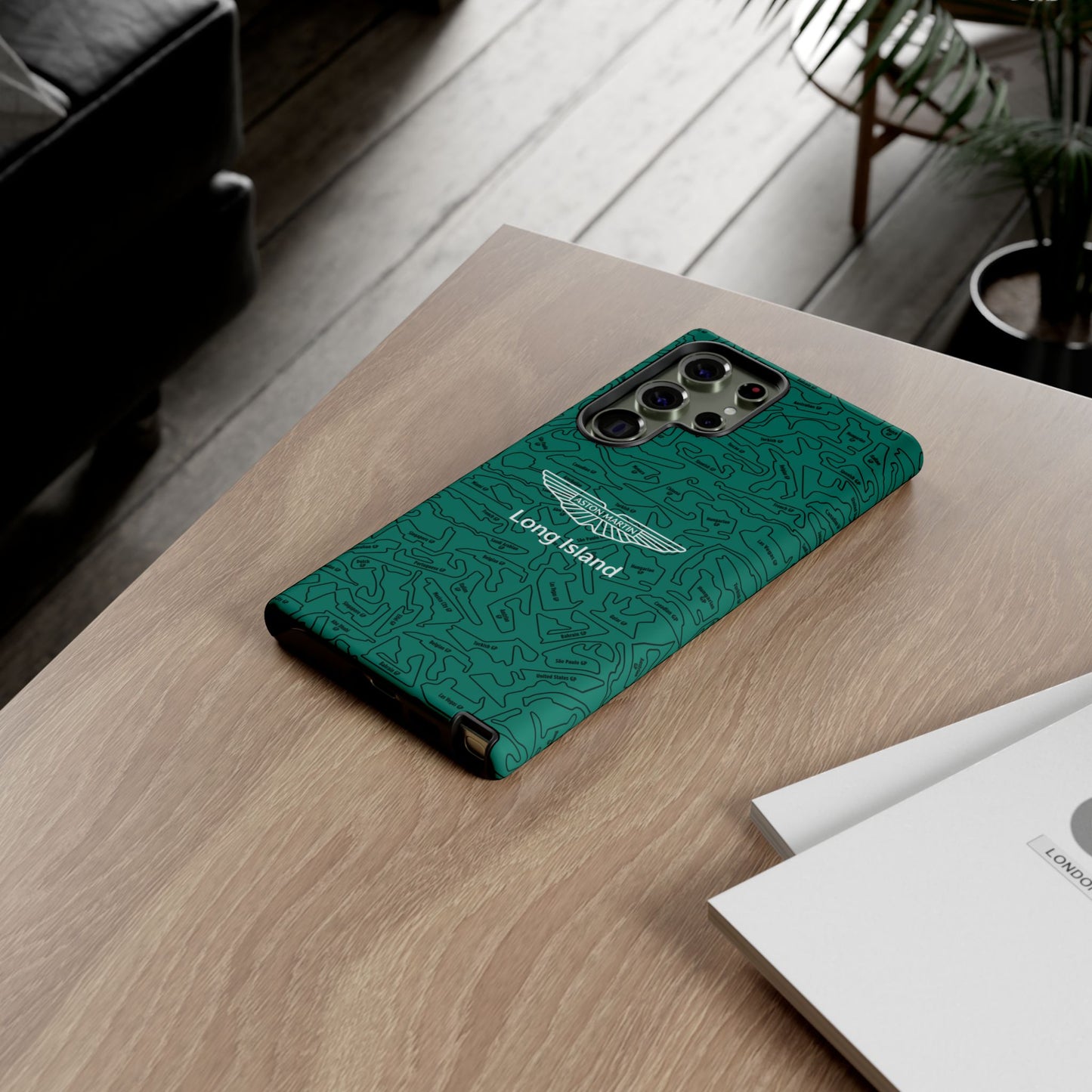 Aston Martin Long Island F1 race Track Inspired Impact-Resistant Phone Case