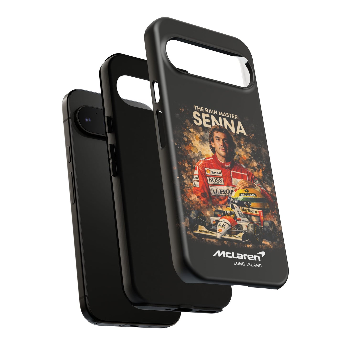 McLaren Long Island “The Rain Master” Ayrton Senna Inspired Impact-Resistant Phone Case | Durable Protection for Car Enthusiasts